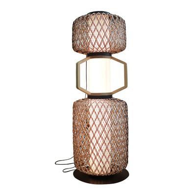 China Decoratieve Rattan Staande Lamp 3500K CCT Voor Hotel Residential Te koop