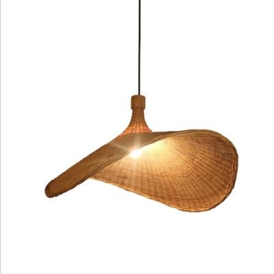 China Hat shape lighting bamboo lamp decoration rattan pendant lamps for shop club en venta