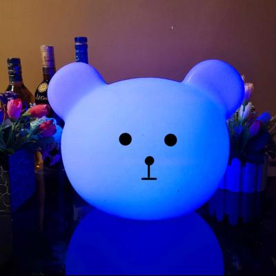 China PE plastic decorative bear led table lamps for sale