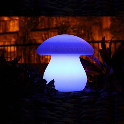 China mushroom shape PE plastic illuminated light table lamp for sale