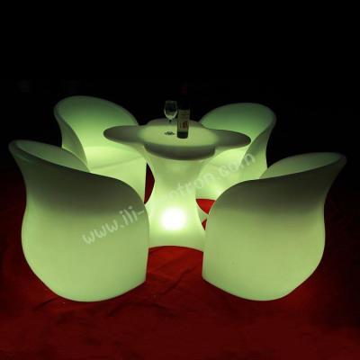 China LED light furniture led flower wine bar table set for sale