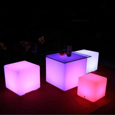 China Lighted LED Cube stool cube chair Te koop