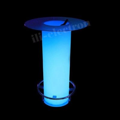 China plastic Illuminated LED Ice Bucket Table w/Glass for night club for sale