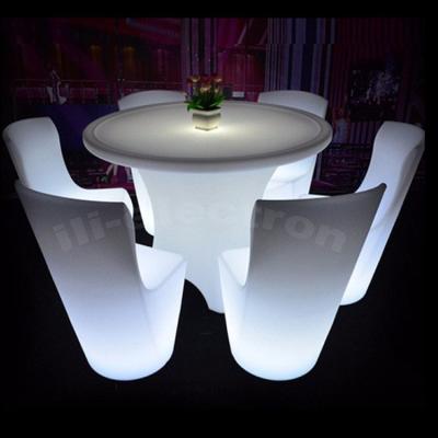 China Modern Round Restaurant Illuminated LED Dinner Table for sale