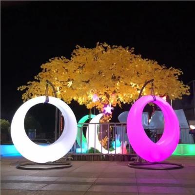 中国 Outdoor Entertainment colorful hanging swing chair lighting Remote Control LED Illuminated Swing 販売のため