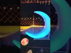 Outdoor Colorful  Crescent Moon Shaped Led Swing Chair For Festival Celebration Event Decoration