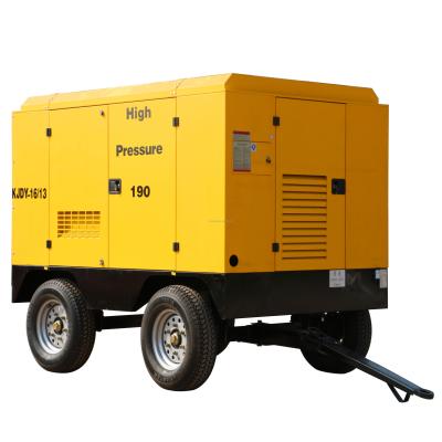 China 132kW 13bar 16m3/min electric lubricated single stage compression screw mobile air compressor for mine for sale