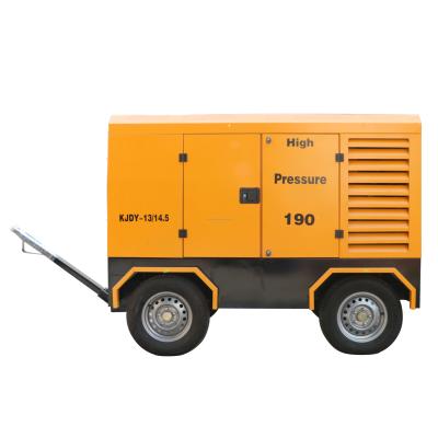 China 90kW 14.5bar 13m3/min electric lubricated single stage compression screw mobile air compressor for mine for sale