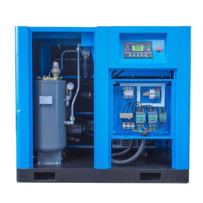 China Lubricated 10hp-50hp Industrial Stationary Screw Air Compressor And Air Dryer Integration For Factory for sale