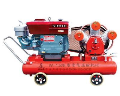 China W-1.8/5 diesel engine lubricated portable high pressure red mining industry 3 cylinder piston air compressor for sale