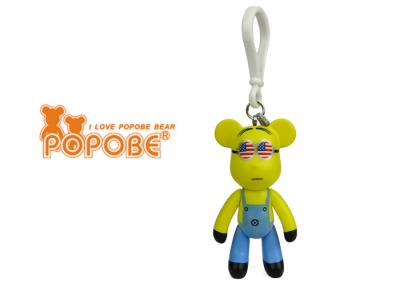 China Customized Green 3 Inch Plastic POPOBE Bear Keychain For Business Gift for sale