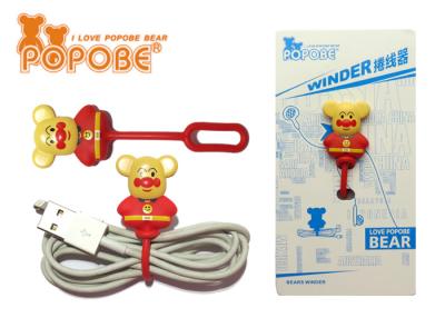 China Red Plastic Figure POPOBE Earphone Cable Winder for Decor , CE ROHS Approval for sale