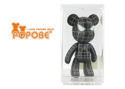 China 3-Inch Cute Bear Toys Acrylic Box Packing For Furniture Display for sale