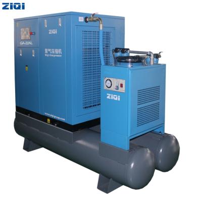 China Hot Selling Lubricated Screw Compressor Air Cooling Belt Drive Combined Screw Compressor 380V For Wholesale Price for sale