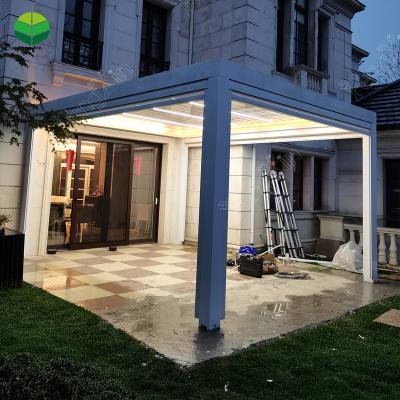 China Easy Assembly Motorized Garden Gazebo Deck Roof Pergola Customized Aluminum Patio Easy Assembly for sale