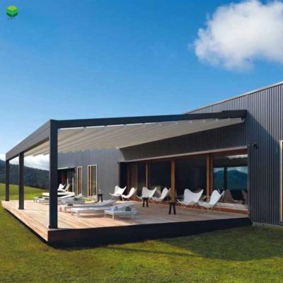 China Removable Cover Folding Bioclimatic Outdoor Pergola PVC Sun Shade Gazebo for sale