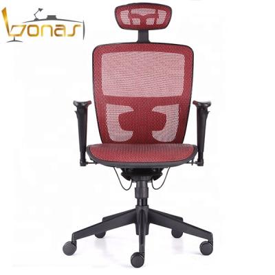 China (Height) Modern Adjustable Office Comfortable Chair Mesh Ergonomic Chair With Headrest for sale