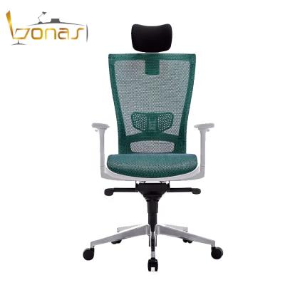 China (Height)Adjustable Green Korea Mesh Ergonimoc Office Chair With Aluminum Base for sale