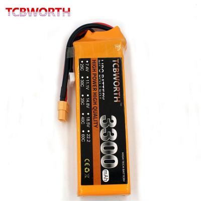 China 7.4v 11.1v 14.8v 18.5v 22.2v 2s 3s 4s 5s 6s 3300mAh 100c Lipo RC Toys Battery For Airplanes for sale