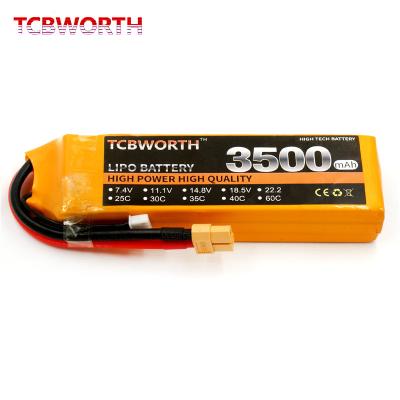 China Toys OEM Lithium Polymer 3s 11.1v 3500mAh 25c 2s 4s 5s 6s Lipo Battery for RC Airplanes Drone UAV FPV for sale