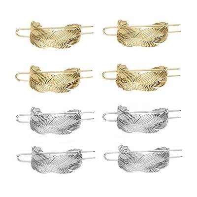 China For Hair Styling For Hair Styling Hot Sale Metal Hair Forks Semicircle Sleek Fashionable Feather Feather Hair Clasp For Women Or Girls for sale