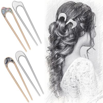 China For Hair Styling For Hair Styling Hot Sale Metal Acrylic Hair Branches Stylish Hair Branches Matte Accessory U Shape Fashionable Hair Clasp For Women Or Girls for sale