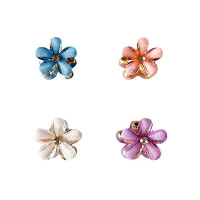 China For Hair Styling For Hair Styling Customization Flower Rhinestone Claw Cuts Hair Clips Fashion Hair Accessories For Women Metal Plum Flower Hair Claws for sale