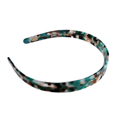 China For Hair Styling For Hair Styling Personalization Marbling Inside Hair Toothed Circles Shape Acrylic Hair Accessories Leopard Print Headband For Women Or Girls for sale