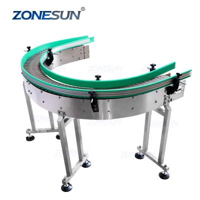 China ZONESUN Heat Resistant Automation 90 Degree Conveyor Turn Turn Corner Curved Camber Conveying Belt Machine For Production Line for sale