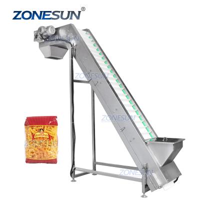 China ZONESUN ZS-SLJ2 Heat Resistant Conveyor Belt Inclined Grain Elevator Pellet Beans Nuts Rice Particle Feeding Machine for sale