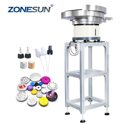 China ZONESUN Factory Automatic Customize Feeder Bulk Plastic Bowl Cap Bottle Spray Feeder Cap Lid Machine Feeding Cap Sorting Equipment for sale