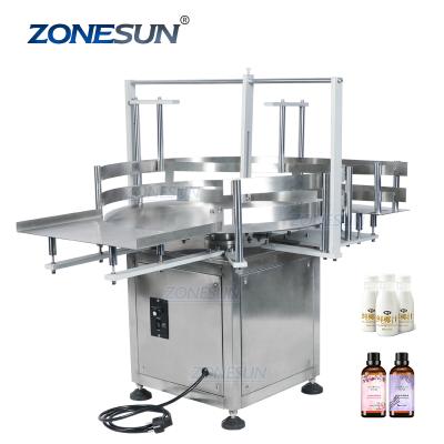 China ZONESUN ZS-LP600Z Automatic Food Round Glass Bottle Unscrambler Rotary Plastic Bottle Sorting Turntable Feeding Machine for sale