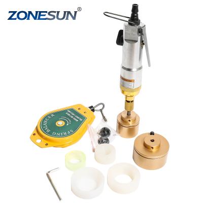 China ZONESUN 28-32mm Food Pneumatic Bottle Machine Manual Screw Machine Bottle Screw Capper Capping Machine for sale