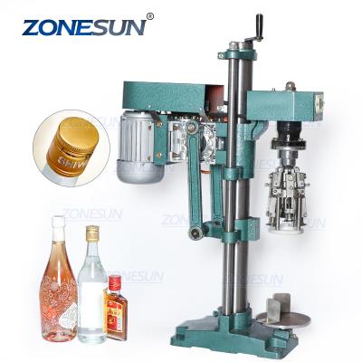 China ZONESUN Food Spray Semi Automatic Screw Bottle Vial Glass Bottle Jar Ropp Capping Machine Plastic Bottle for sale