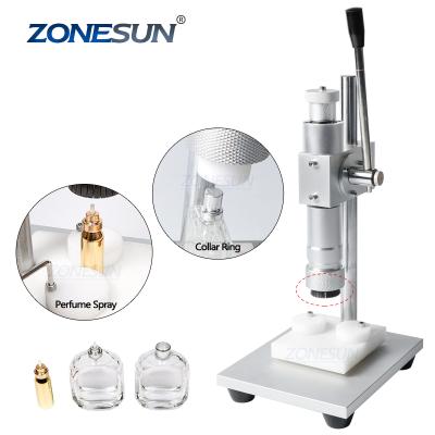 China ZONESUN Medical Manual Machine Perfume Crimper Capper Metal Collar Cap Press Machine Jet Crimper Capping Seals for sale