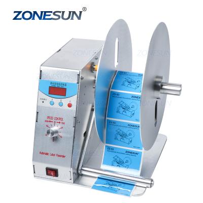 China ZONESUN New Digital Automatic Food Label Rewinder Clothing Labels Barcode Stickers Winder Volume Label For Supermarket for sale