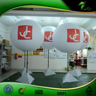 China Inflatable Balloon Promotion Brand LED Inflatable Standing Balloon With Tripod Inflatable Globe Customized Size for sale