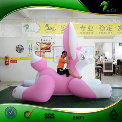 China Pink Inflatable Rabbit Bunny Model Inflatable Cartoon PVC Inflatable Toys for sale