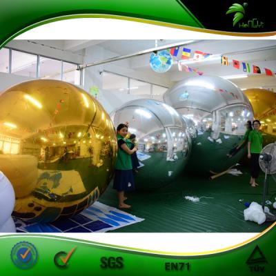 China PVC Large Inflatable Shine Sphere Balloon Gold Silver Inflatable Mirror Ball Decoration For Sale for sale