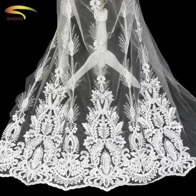 China Viable factory high quality cheap white textile wedding lace fabric wholesale for sale