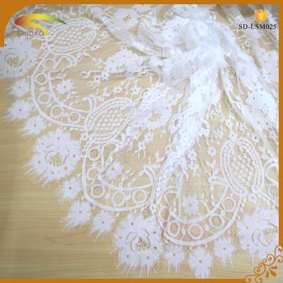 China Big discount viable fancy design polyester spandex french eyelash lace fabric for sale