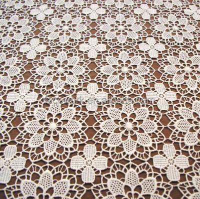 China Viable Custom Made White Cotton Garment Accessories Cotton Floral Macrame Lace Fabric for sale