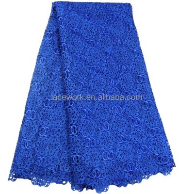 China Viable Custom Made Blue Guipure Garment Accessories Nylon Heavy Lace Fabric , Cotton Heavy Lace Fabric for sale