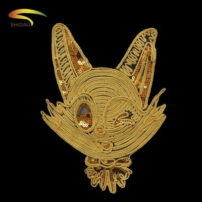 China 3D Shidao Cute Embroidered Gold Sequins Clothes Patches With Iron On for sale