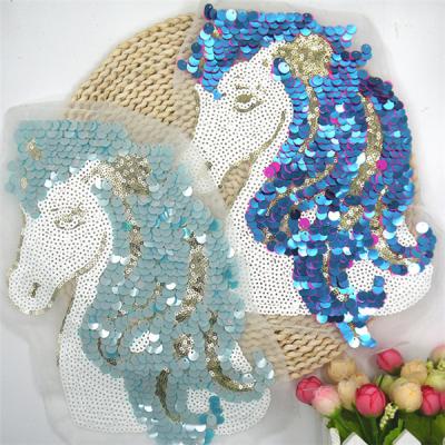 China Viable Hot Selling Fashion DIY Handmade Horse Sequin Embroidery Patch for sale