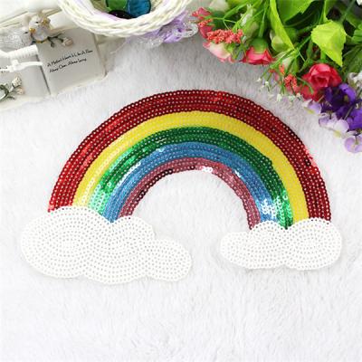 China Viable New Arrival Paris Fashion Hot Selling Handmade Rainbow Sequin Patch for sale