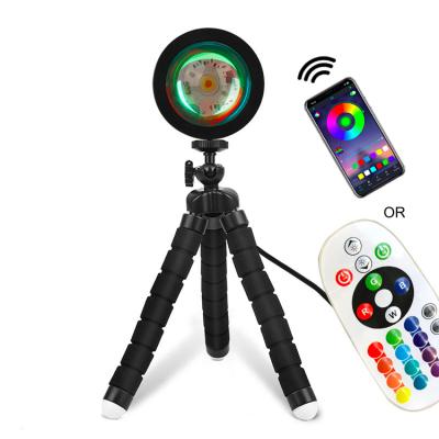 China High Heat Dissipation Smart Bluetooth App RGB 16 Color Camera Tripod Octopus Sunset Lamp Light with Remote Control for sale