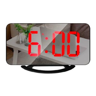 China Wholesale LUMINOVA Table Clock New Nap Digital Mirror Led Display Alarm Clock With 2 USB Ports for sale