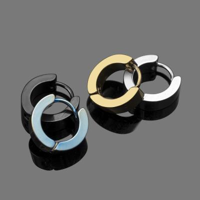 China Amazon TRENDY hot sale ear studs korean fashion titanium style stainless steel stud earrings stainless steel punk earrings for sale