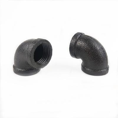 China Furniture Decoration Black Cast Iron Flange 90Deg Elbow Fittings 1/2